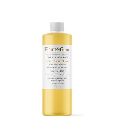 White Tea & Thyme Fragrance Oil 8 fl. oz. Scented Oil for DIY Soap Making Candles Bath Bombs Body Butters. Used In Aromatherapy Diffusers Burners and Warmers. Great Addition To Lotions and Creams.
