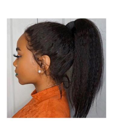 Fake Hair Bun Long Curly Shaggy Ponytail Hair Extensions Natural Black with Drawstring Hair Comb Ponytail Hair Bun for Black Women Hair Accessories (Color : Black Size : 20 inch) 20 inch Black