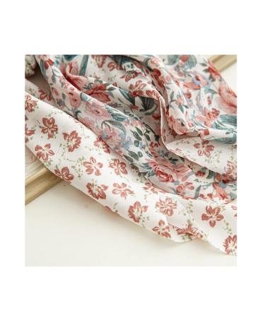 8pcs Chiffon Bow Hair Scrunchies Set for Women and Girls - Floral Blue Pink - Buy Online on GoSupps.com