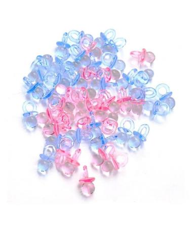 50pcs Acrylic Mini Pacifier Transparent Children's Day Decoration Mini Pacifier Anniversary Decor Nipples Girls Boys For Baptism