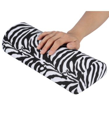 Nail Pillow, Salon Nail Hand Rest Cushion Detachable Washable Hand Holder Cushion Nail Art Soft Sponge Pillow Nail Art Manicure Tool (Zebra Pattern)