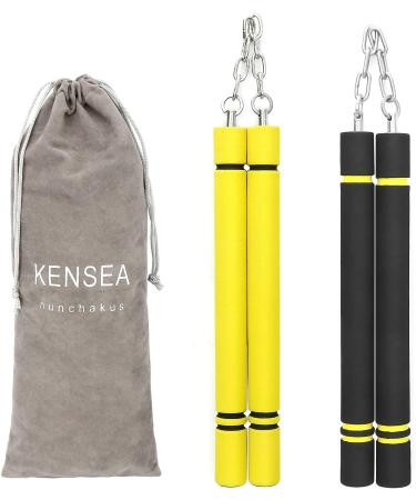 KENSEA Safe Foam Training Nunchucks for Kids & Beginners - Black/Yellow - Buy Online on GoSupps.com