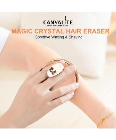 Crystal Hair Remover Canvalite Painless Magic Crystal Hair Eraser for Women Washable Reusable Skin Exfoliating Hair Removal Stone for Women Men Unique Shape Hair Shaver for Arms Legs Body(Gold) - Buy Online on GoSupps.com