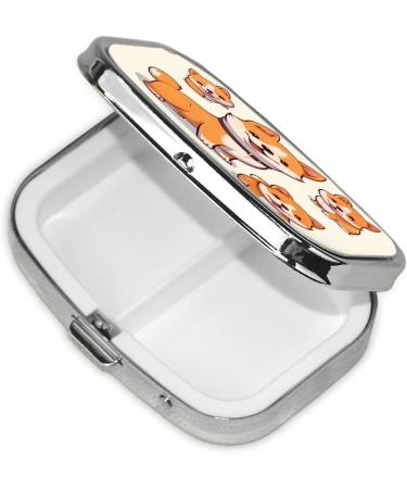 Cute Shiba Inu Dog Pill Case - 2 Compartment Travel Pill Organizer | Perfect for Pocket & Purse Gifts - Buy Online on GoSupps.com