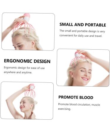 Frcolor 2-in-1 Scalp Massage Brush - Scratchy Scalp Massager & Shampoo Applicator - Pink ABS Baby Octopus Design for Ultimate Relaxation - Buy Online on GoSupps.com