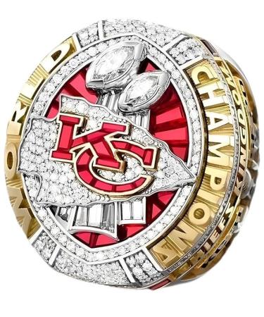 Haobook 2019 Rugby Championship Ring Super Bowl KC Champions Ring Gift Box made of wood to collect memorabilia for enthusiastic fans NFL football fanatics and sports collector 14#