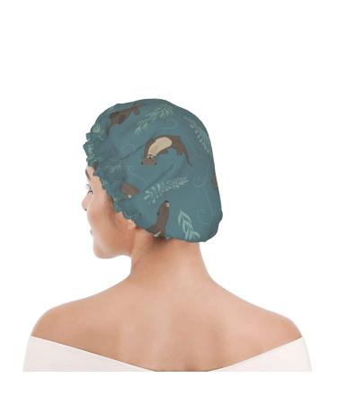 Otter Shower Cap - Reusable Double Layer Bath Cap for Women | Waterproof PEVA Lining | Hair Bonnet (1 piece) - Buy Online on GoSupps.com