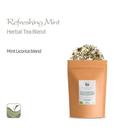 Organic Mint Lemongrass Herbal Tea - Loose Leaf Peppermint Blend with Spices - 200g Pack - Buy Online on GoSupps.com
