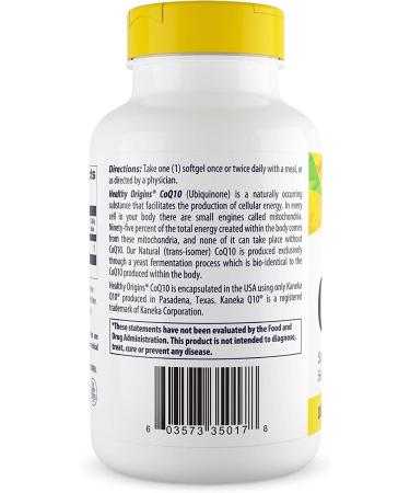 Healthy Origins CoQ10 100mg Softgels - Heart Health & Energy Boost - Gluten Free & Non-GMO - 150 Count - Buy Online on GoSupps.com