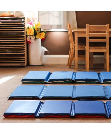 KinderMat 1 Thick 4-Section Rest Mat 45 x 19 x 1 Red/Blue - Ideal for School, Daycare, Travel, and Home - Made in USA - 1.0 Inch Mat - Buy Online on GoSupps.com