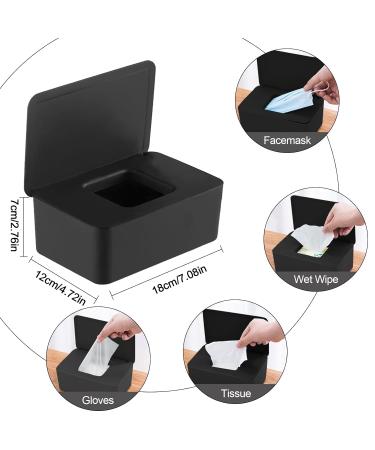 Premium Baby Wet Wipes Storage Box & Bag Set - Black | Durable Stylish Donor Holder with Lid for At-Home Use - Buy Online on GoSupps.com