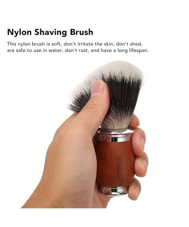 Men's Shaving Brush - Nylon Bristles & Wooden Handle | Lightweight Facial Hair Beard Brush for Home & Salon Use - Buy Online on GoSupps.com
