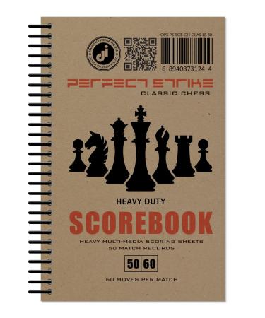 Perfect Strike Chess SCOREBOOK with Rules and Scoring Instructions. Heavy Duty Score Keeping Book. Archival Quality. Great for Practice and Competition. (5.5" x 8.5") (50 Games per Book)
