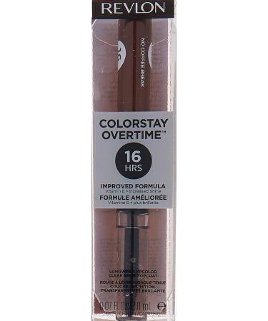 Revlon ColorStay Overtime Lipcolor Dual Ended - No Coffee Break (570) Liquid Lipstick with Clear Lip Gloss, 0.07 Fl Oz - Vitamin E Infused - Buy Online on GoSupps.com