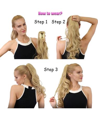 45cm Wavy Light Auburn Claw Clip-In Ponytail Extensions Real Hair Look - Buy Online on GoSupps.com