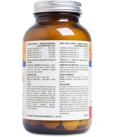 Flora Health Super 5 Probiotic Lozenge Raspberry Flavoured Oral Probiotic Good for Bad Breath Five Strains with 2 Billion CFU Regain and Retain Gut Health RAW 60 Lozenges Glass Bottle - Buy Online on GoSupps.com