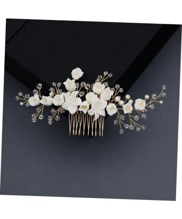 Ipetboom Tiara Polymer Clay Crystal Head Ornaments Flower Hair Comb Mori Hair Comb The Flowers Hairpin Bridal Headdress Bridal Hair Accessory Crystal Hair Comb Headgear Hair up Bride Hanfu - Buy Online on GoSupps.com