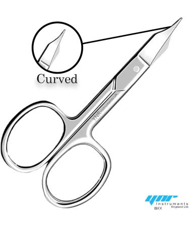 YNR Curved Blade Stainless Steel Cuticle Scissors for Manicure Pedicure - Professional Beauty Grooming Tool for Thick Toenails, Eyebrows, Nose Hair - Men and Women - Buy Online on GoSupps.com