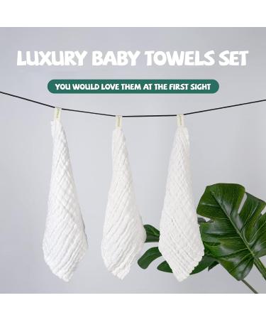Baby Muslin Washcloths - 6 Layer Soft Absorbent Face Towel - Natural Newborn Wipes for Delicate Skin - Baby Registry Shower White 12x12 Inch (Pack of 10) - Buy Online on GoSupps.com