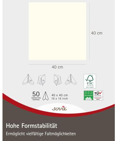 Buy Sovie Linclass Airlaid Napkins - 50 High-Quality Tearproof Disposable Napkins 40x40 cm for Weddings & Parties - International Shipping Available - Buy Online on GoSupps.com