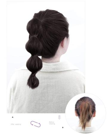 Buy Short Bubble Wig Ponytail for Women Dark Brown Strappy Lantern Twist 38cm Long Hair Piece - Buy Online on GoSupps.com