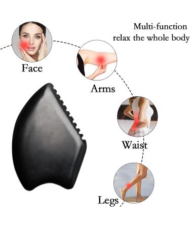 Gua Sha Massage Tool for Women - Black Bianstone Guasha Board for Traditional Acupuncture Therapy and Anti-Aging Skin Care - Buy Online on GoSupps.com