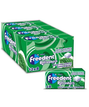FREEDENT REFRESHERS Chewing Gum Spearmint - 1 pack of 8 cubes - 18 g