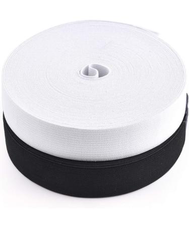 Coopay 22 Yards 1 Inch High Elastic Spool Knit Elastic Bands - 2 Rolls - Sewing Elastic for Heavy Stretch - Black and White - 11 Yards per Roll - Buy Online on GoSupps.com