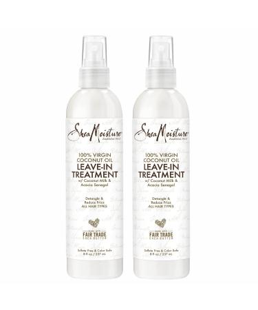 SheaMoisture Curly Hair Products Leave in Conditioner Spray 100% Virgin Coconut Oil Hair Care Detangler Spray Shea Butter and Coconut Milk Anti Frizz Hair Products (Pack of 2-8 Fl Oz Ea) - Buy Online on GoSupps.com