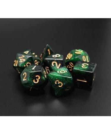 CREEBUY Polyhedral DND Dice Set - Green Mix Black Nebula Glitter Dice for D&D RPG Games - Buy Online on GoSupps.com