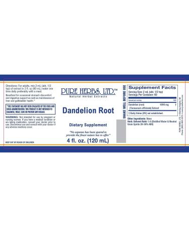 Pure Herbs Ltd. Dandelion Root (4 oz.) - Buy Online on GoSupps.com