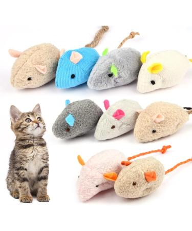 Adiwo Cat Toys - 9 Piece Plush Mouse Set with Catnip | Interactive Toys for Cats & Kittens - Buy Online on GoSupps.com