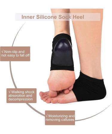 3 Pairs Gel Heel Protectors Padded Heel Socks Heel Support for Plantar Fasciitis Silicone Moisturizing Socks Ventilate Gel Socks for Open Toe Care Skin Cracked Heel Men Women - Buy Online on GoSupps.com