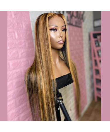 Lemoda 13x6 Ombre Highlight Lace Front Human Hair Wig 180 Density Pre Plucked Straight Brazilian Wig 4/27 20 Inch - Buy Online on GoSupps.com