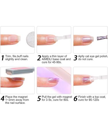 AIMEILI Cat Eye UV Gel Nail Polish Set - Hema Free 6 Colors 8ml - Magnetic Gel Nail Kit for Stunning Cat Eye Effects - International Shipping Available - Buy Online on GoSupps.com