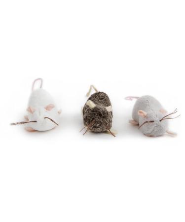 Petlinks Refillable Catnip Toys w/Catnip Tube for Cats & Kittens, Stimulating, Fun & Engaging Play - Multiple Styles Set of 3 White,Brown,Grey