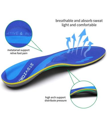 Orthotic Shoe Insoles with Arch Support for Metatarsal and Heel Pain Relief, Unisex - Size UK-4 (9.05 inches) Navy Blue - Buy Online on GoSupps.com