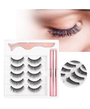 Buy 5 Pair Magnetic Eyelash Set - 3D Reusable Waterproof Soft & Thick - Perfect Makeup Tools for Stunning Eyes - Buy Online on GoSupps.com