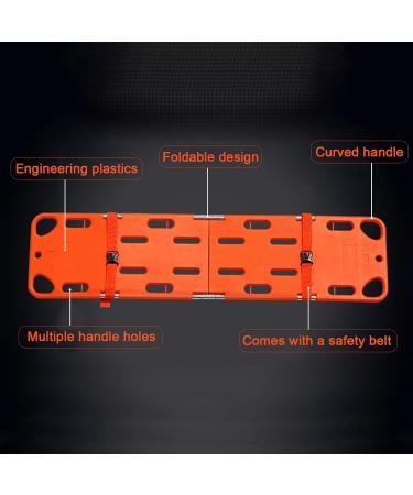 Portable Folding Water Rescue Stretcher | 4-Folded Vertebral Beam | Emergency Evacuation Board with Seat Belt | Ideal for Camping & Outdoor Use - 191x47cm - Buy Online on GoSupps.com