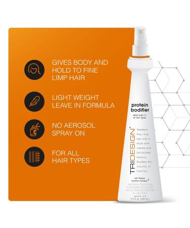 TRI Design Protein Bodifier - Volumizing Hairspray for Full-Bodied Texture - Ideal for All Hair Types - Nourishes and Enhances Hair for Lift and Body to Fine Thin or Limp Hair - 9.5 oz - Buy Online on GoSupps.com