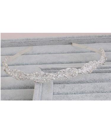 Elegant Silver Wedding Strass Flower Crown Headband - Crystal Headdress for Bride & Bridesmaid Hair Accessories - Buy Online on GoSupps.com