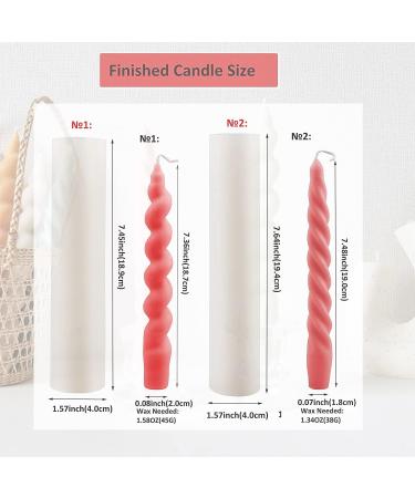 Spiral Taper Candle Mold Set - 2pcs Long Twisted Silicone Pillar Mold for Christmas & Valentine's Day Decoration - Buy Online on GoSupps.com