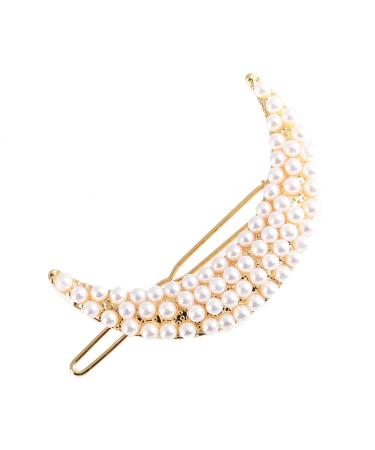 Elegant Hair Clips Pearl Moon-Shaped Barrettes Bobby Pin Hairpin for Ladies Women Girls Hair Clips Female Elegant Wedding Hair Accessories