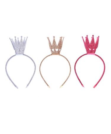 YeahiBaby YeahiBaby Princess Crown Headband Glitter Hair Bow Baby Birthday Party Tiara 3 Pack - Buy Online on GoSupps.com