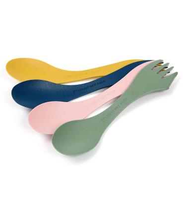 Light my Fire Camping Spork - 4 Pack Sporks Reusable - BPA Free Bio-Based Plastic Cutlery - Camping Utensils 3 in 1 Camping Spoon Fork Knife Combo - Spork Travel - Backpacking Spork - Lunchbox Spork One Size