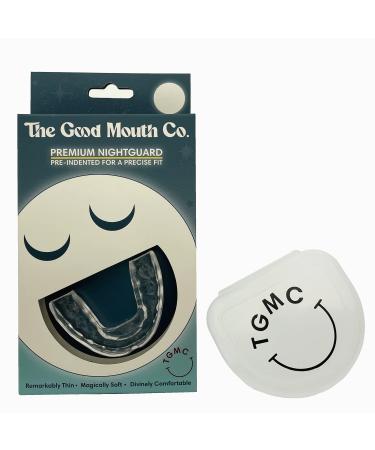 The Good Mouth Co. Premium Boil & Bite Nightguard | Pre-indented for a Precise Fit | Clenching  Grinding Teeth  Bruxism  & TMJ | Soothes Headaches  Earaches  & Snoring | Kids and Adults (Large)