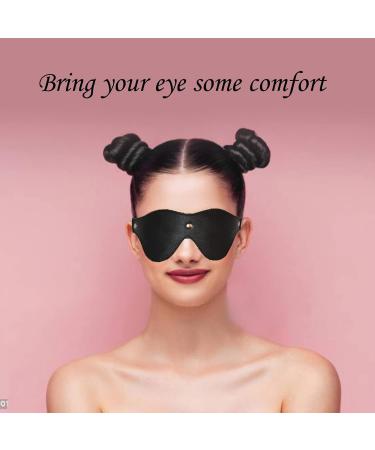 Genuine Cowhide Leather Handmade Spectacle Shaped Mask - Adjustable Strap for All Snooze Positions - Men and Women - Black - Buy Online on GoSupps.com