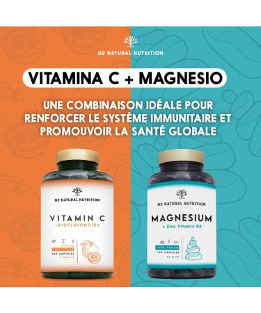 VITAMINE C 1000 mg DOSE LEV E + Bioflavono des - Vegan Puissant Vitamin C Pure - Antioxydant R duit la Fatigue Renforcement les D fenses - Acide Ascorbique 180 Capsules N2 Natural Nutrition - Buy Online on GoSupps.com