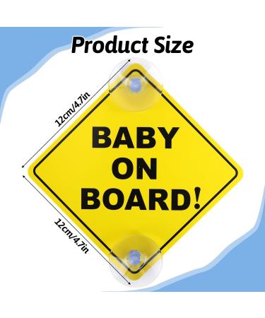 2 Pcs Baby on Board Car Sign Set | 12cm x 12cm Safety Warning Signs with Double Suction Cups | Reusable & Durable Stickers for Car Window | Easy to Apply & Remove - Buy Online on GoSupps.com
