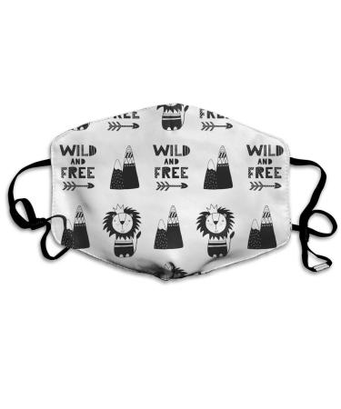 Wild And Free Washable Reusable Mask Cotton Anti Dust Half Face Mouth Mask For Kids Teens Men Women With Adjustable Ear Loops